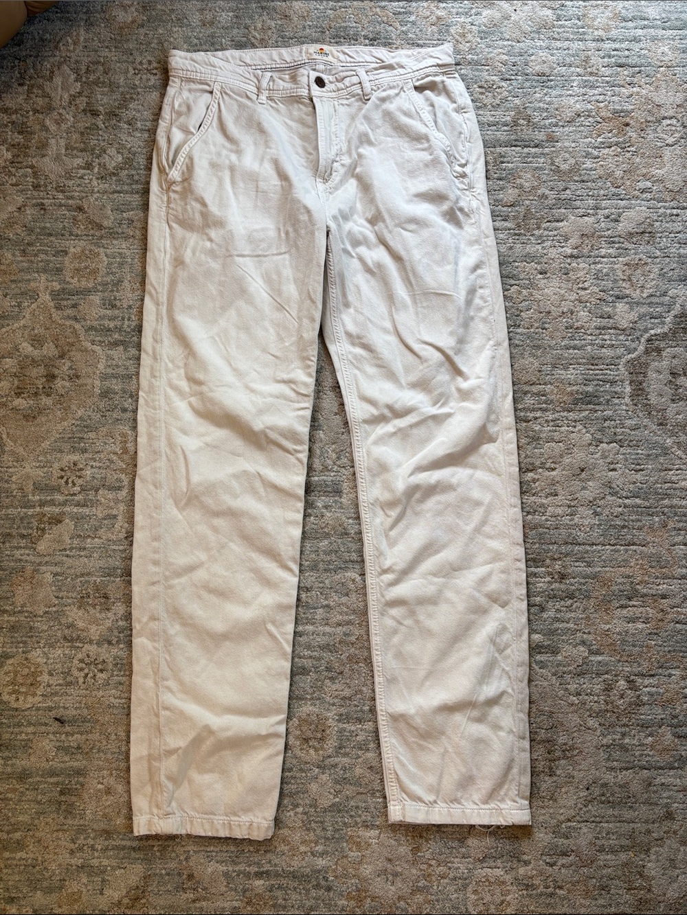 Marine Layer Men's Archive Linen Field Pant Off-White Natural Size 32